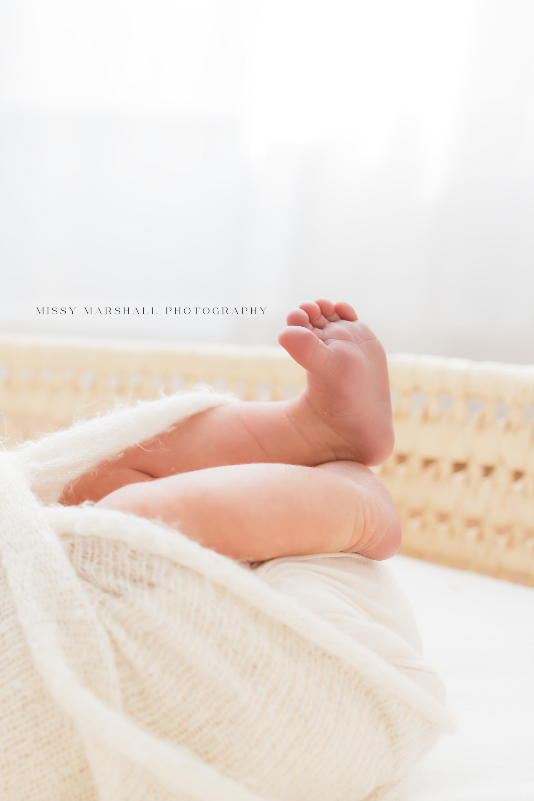Louisville Newborn Photographers | newborn baby feet in a bright white studio in louisville KY taken by Missy Marshall Photography